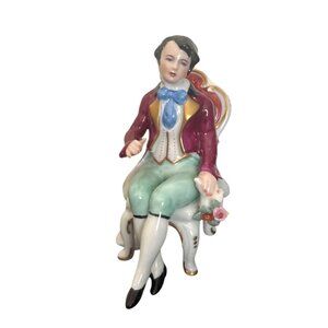 VTG Frankenthal Dresden Germany Porcelain Gentleman Courtier Bouquet of Flowers